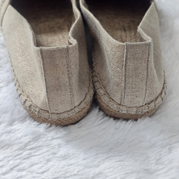TORY BURCH Weston Flat Espadrille Canvas Slip-On Leather Logo - Picture 5 of 9